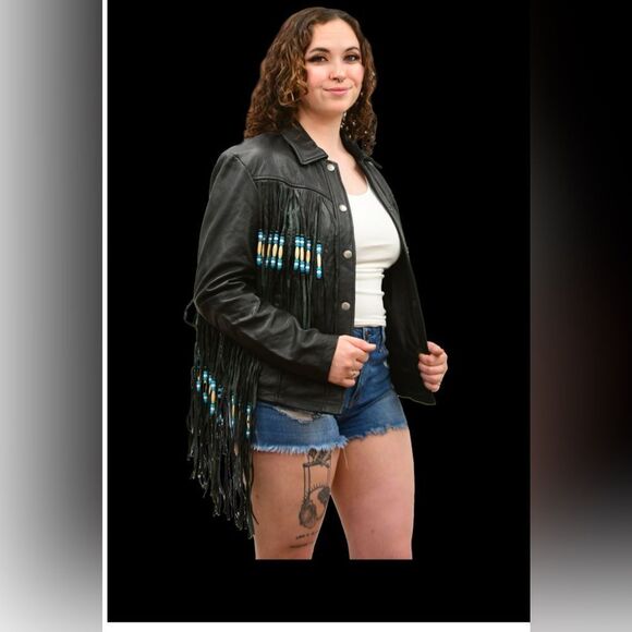 Liberty Wear Rodeo Nights Leather Fringe Jacket - Picture 1 of 2